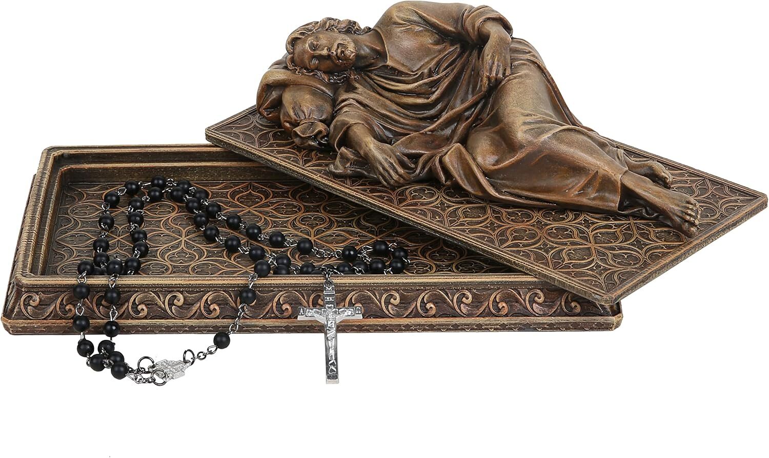 BC Catholic Sleeping St Joseph Statue with Case Base. Catholic Statues