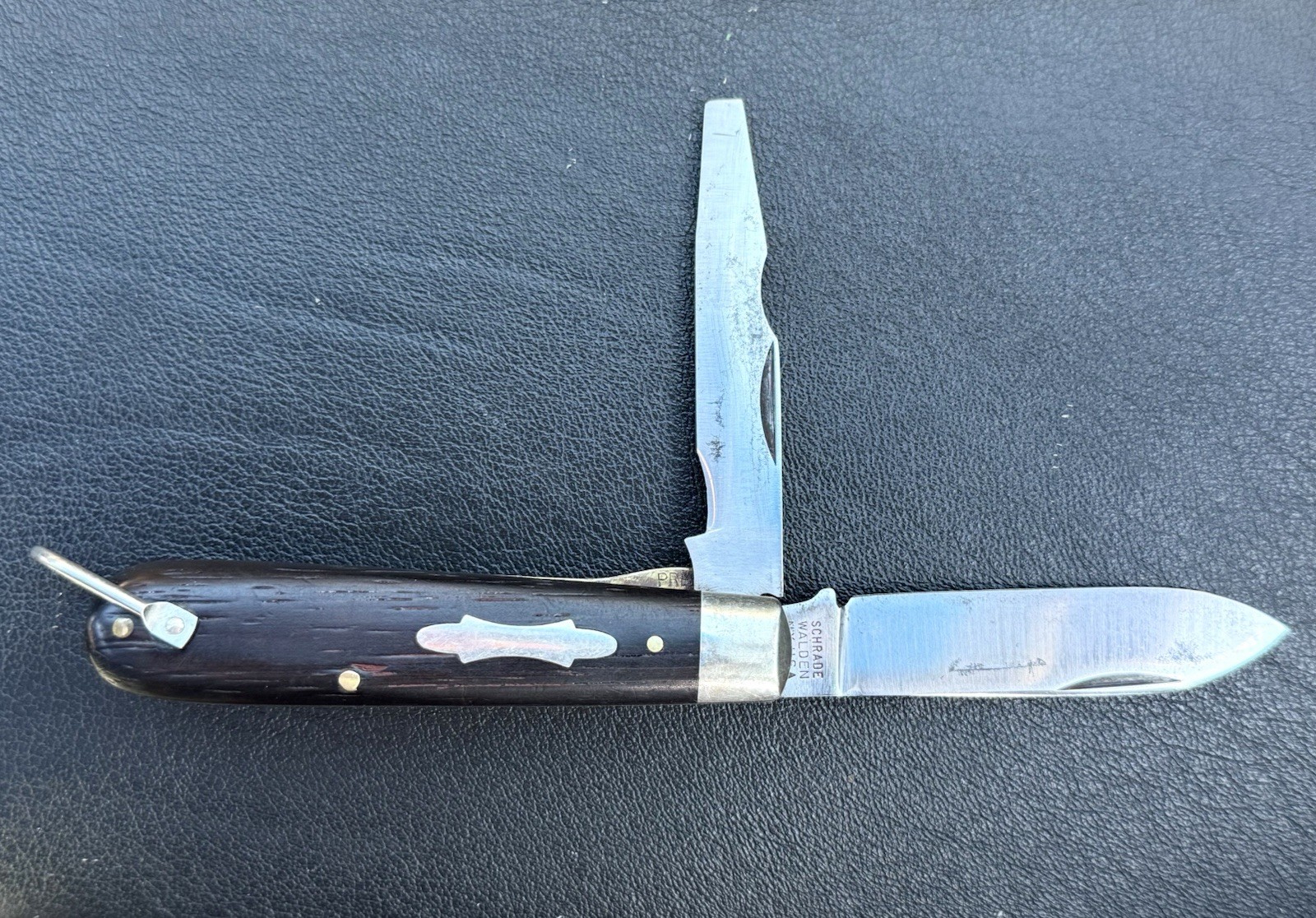 Vintage Schrade Walden 204S NY USA Electrician Knife 2-Blade TL-29 Wood Nice