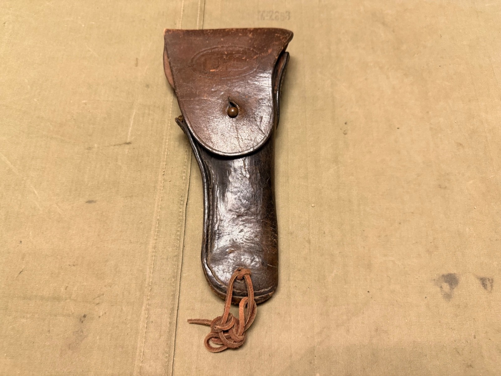 ORIGINAL WWII US AIRBORNE PARATROOPER M1942 .45 PISTOL HIP HOLSTER-1945