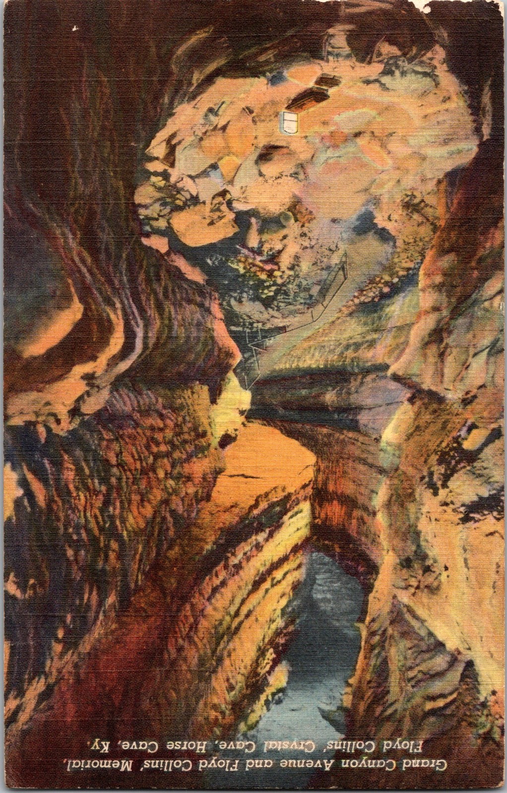 Vintage Postcard Floyd Collins Crystal Cave Grand Canyon Avenue Horse Cave KY 19