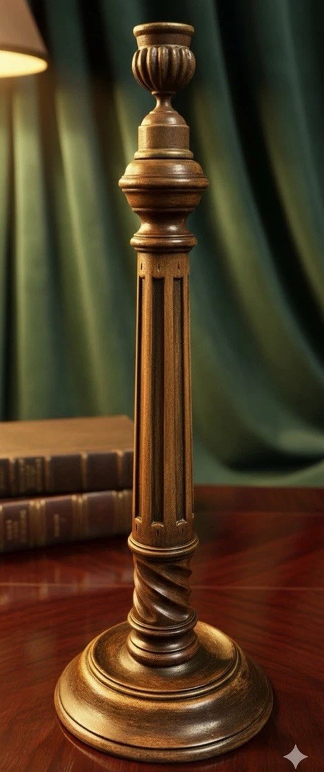 Vintage Theodore Alexander Mahogany Regency Candlestick 16.5”
