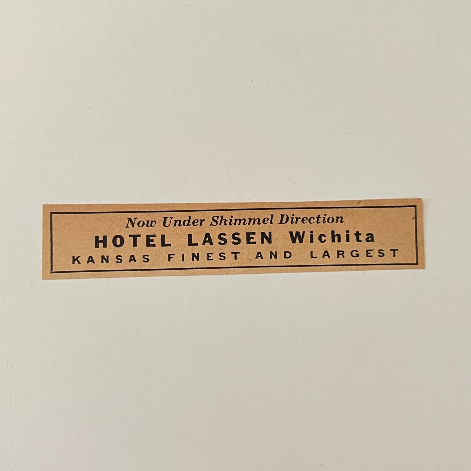 Hotel Lassen Wichita Kansas Finest & Largest Shimmel Direction 1942 Ad SAK3-S44