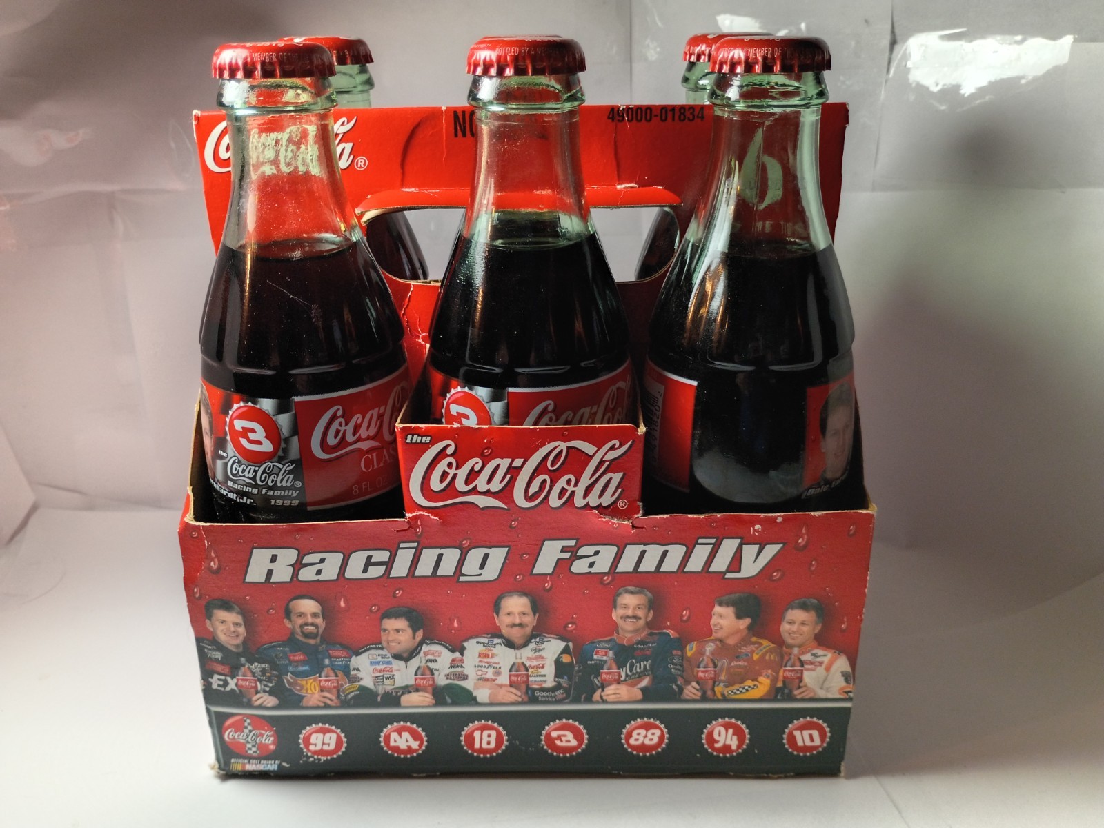 Vintage Dale Jr And Dale Earnhardt Senior 6 Pack Coke Bottles Set