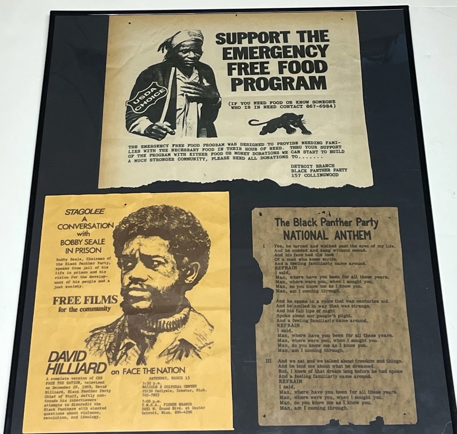Vintage Black Panther Party Lot of 3 Flyer Handbill Paper Advert Detroit Area