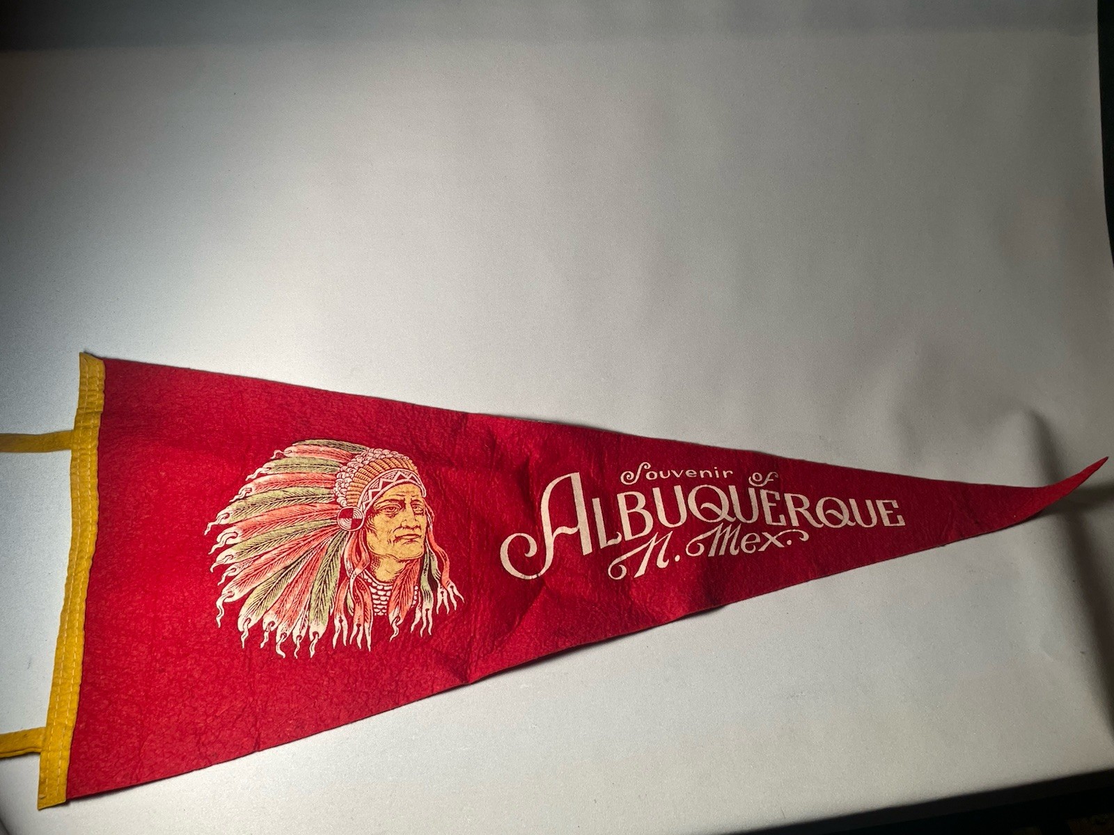Vintage Albuquerque N.M. Native American Indian Felt Pennant