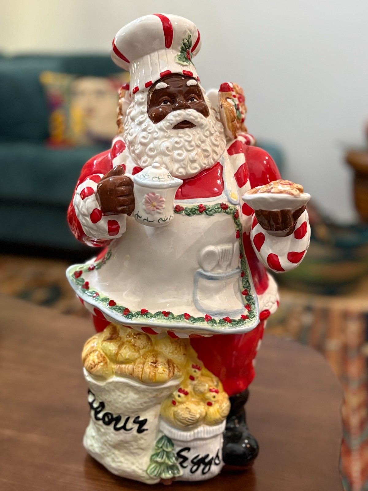 RARE LARGE 17 Kaldun Bogle Baker Santa Claus XMas Black African American Planter