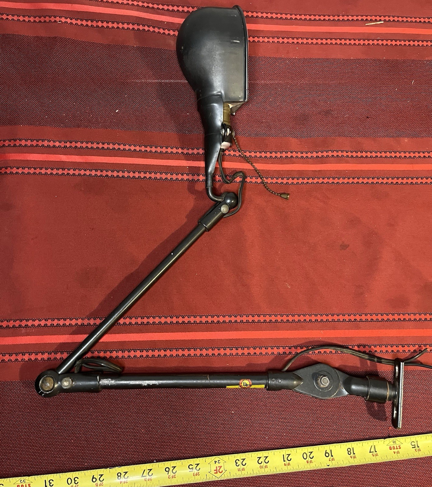 Vintage Sears Craftsman Articulating Industrial Bench Light Pull Chain WORKS