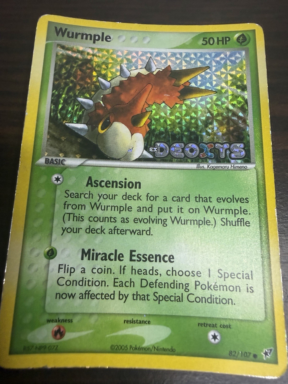 The Pokémon Company Pokémon TCG Wurmple 82/107 EX Deoxys Holo Common EN 2005 nm