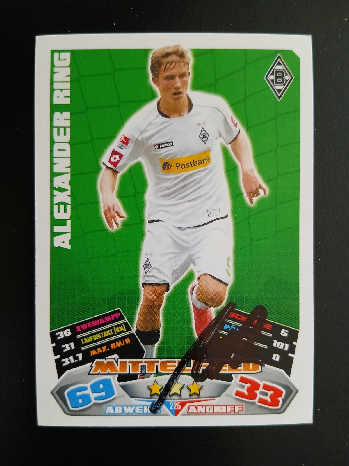 Alexander Ring Boron. M\'gladbach Topps Match Attax 2012/13 №225 Autographed