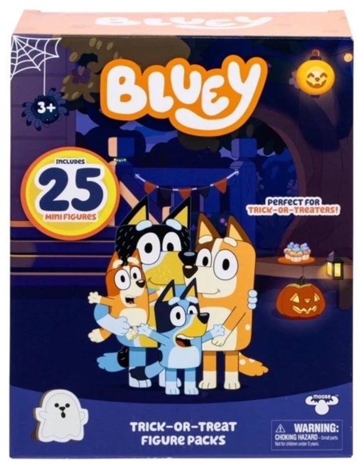Bluey Halloween Trick-or-Treat Mini Figures, 25 Individually Bagged