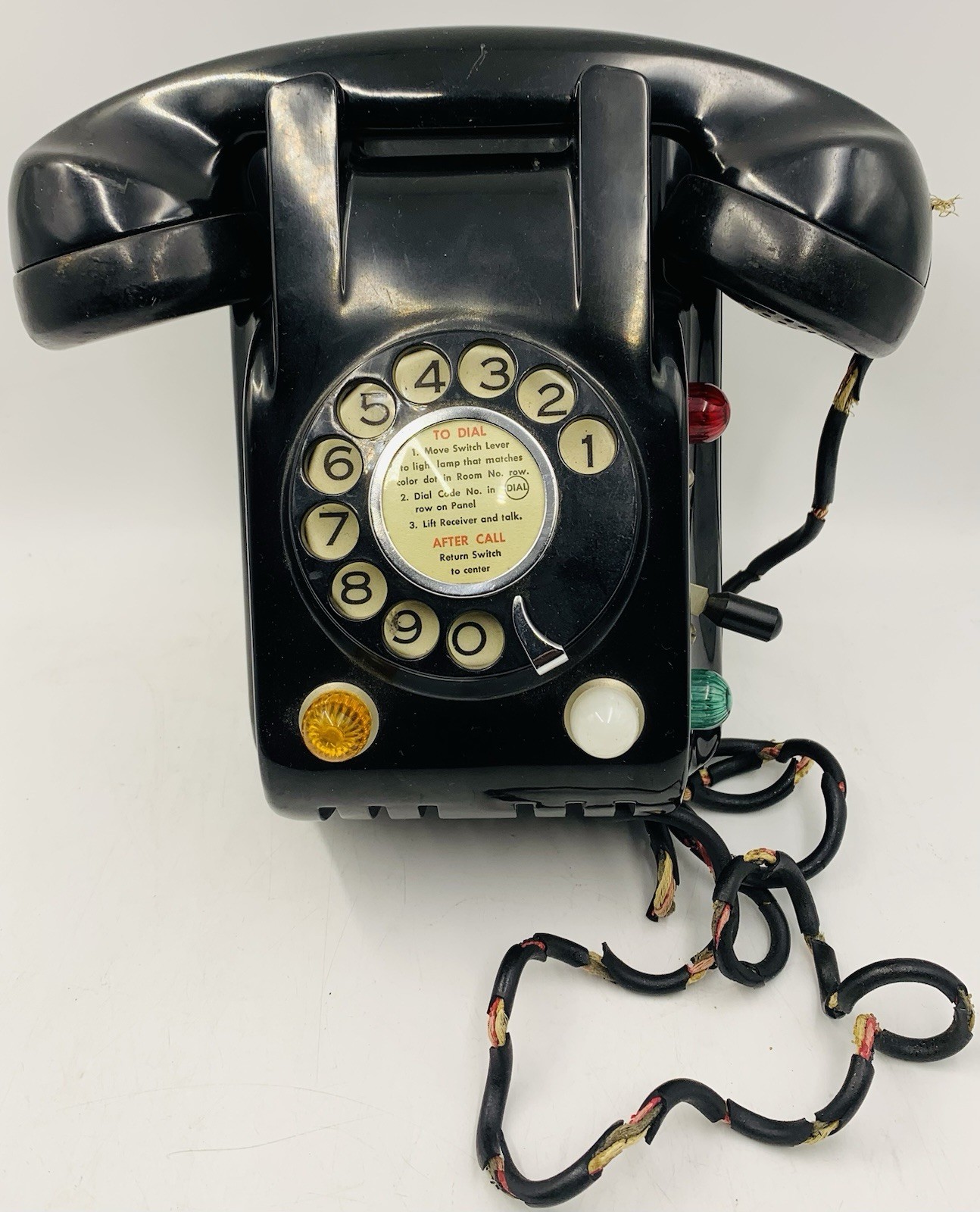 Vintage North Electric Co Hospital Telephone Black Bakelite Rotary 1940s