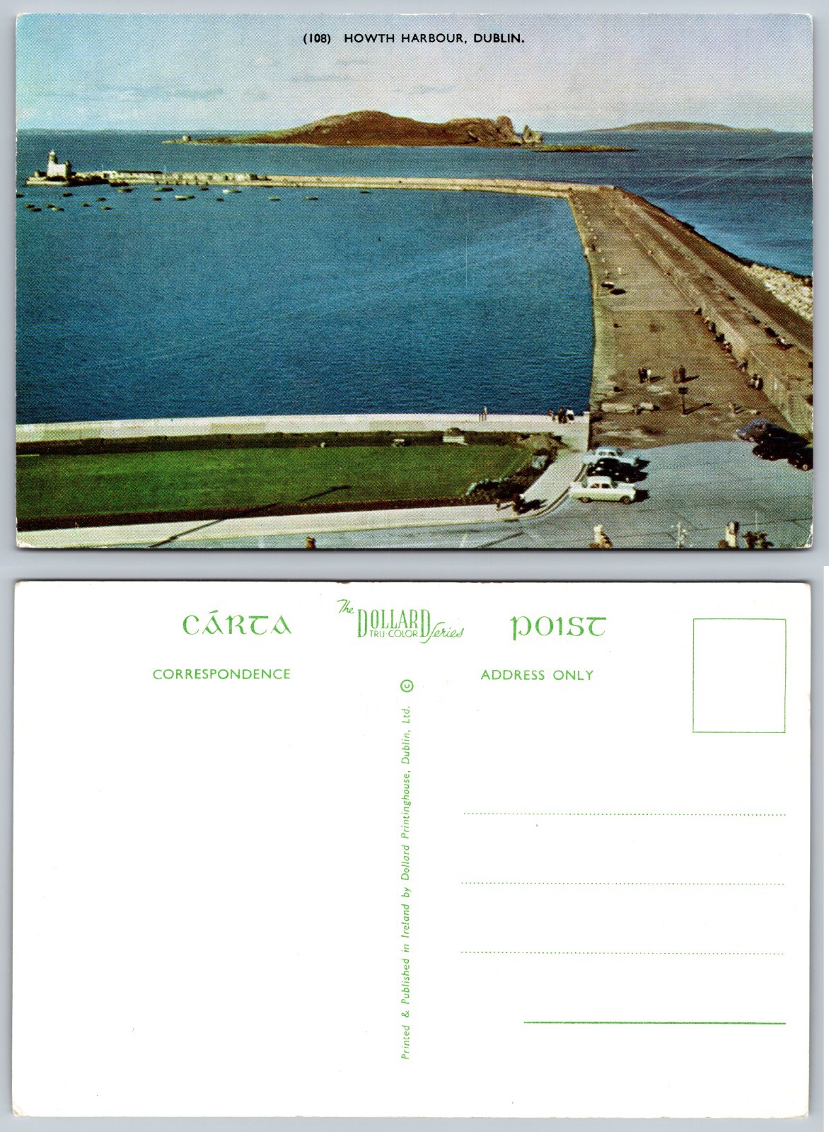 Continental Howth Harbour Dublin Ireland Postcard