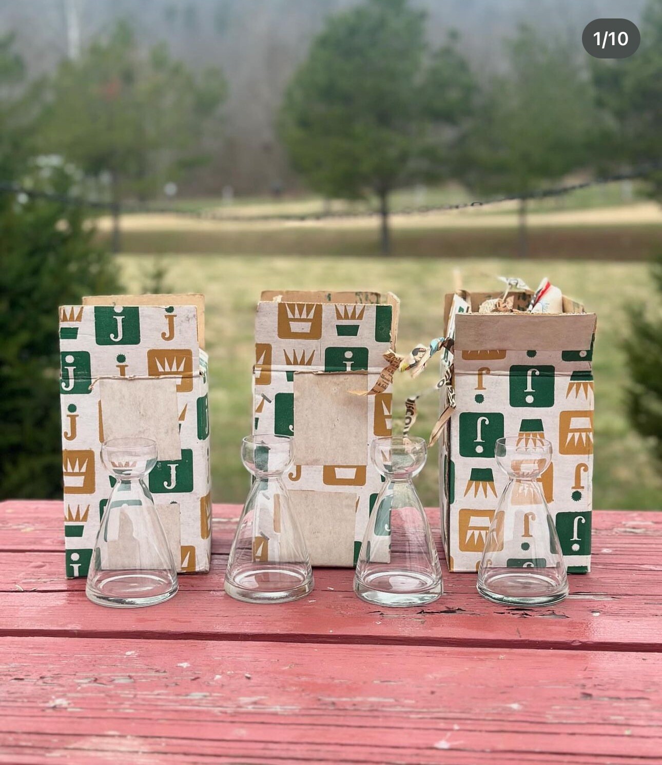 NOS 1960s VINTAGE DRINKING GLASSES - Boilermakers Drinking Glasses - Odd Barware