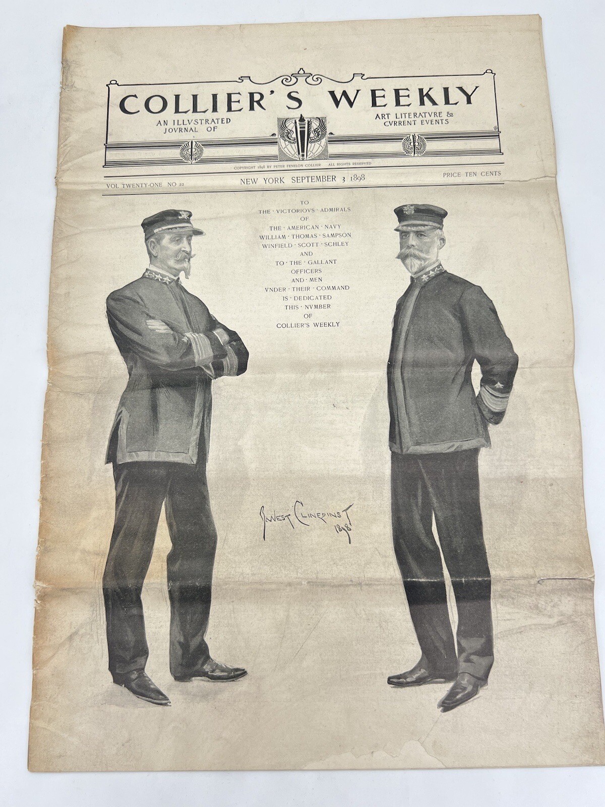 Sept 3, 1898 - Collier's Weekly- Spanish American War, US Navy, Winfield Scott