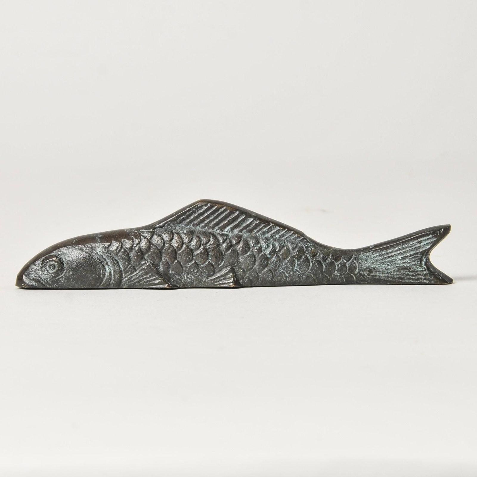 Vintage Bronze Fish Ornament Paperweight Koi Fish Carp