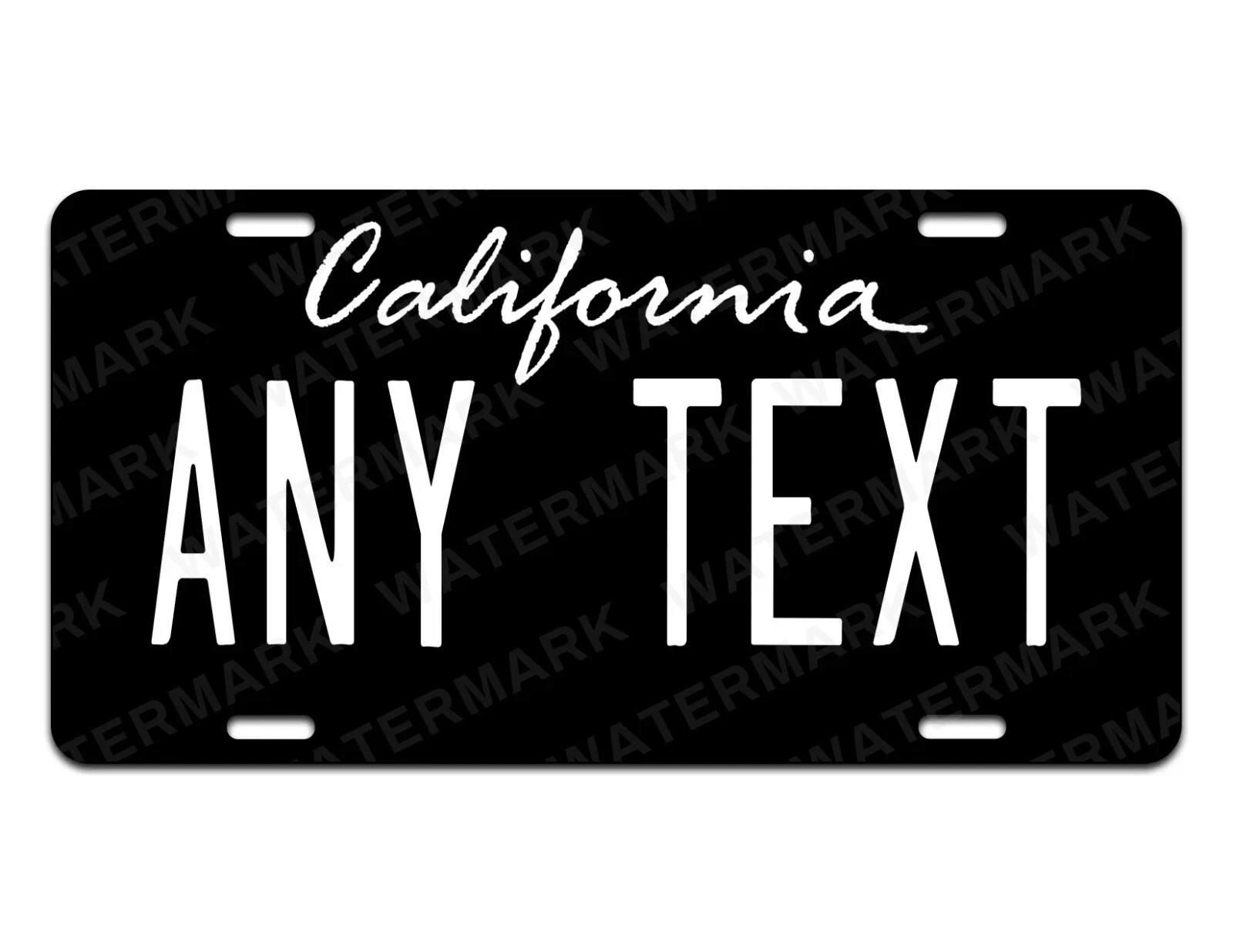 California Black Custom Personalized License Plate 6x12 4x7 3x6 Auto Tag