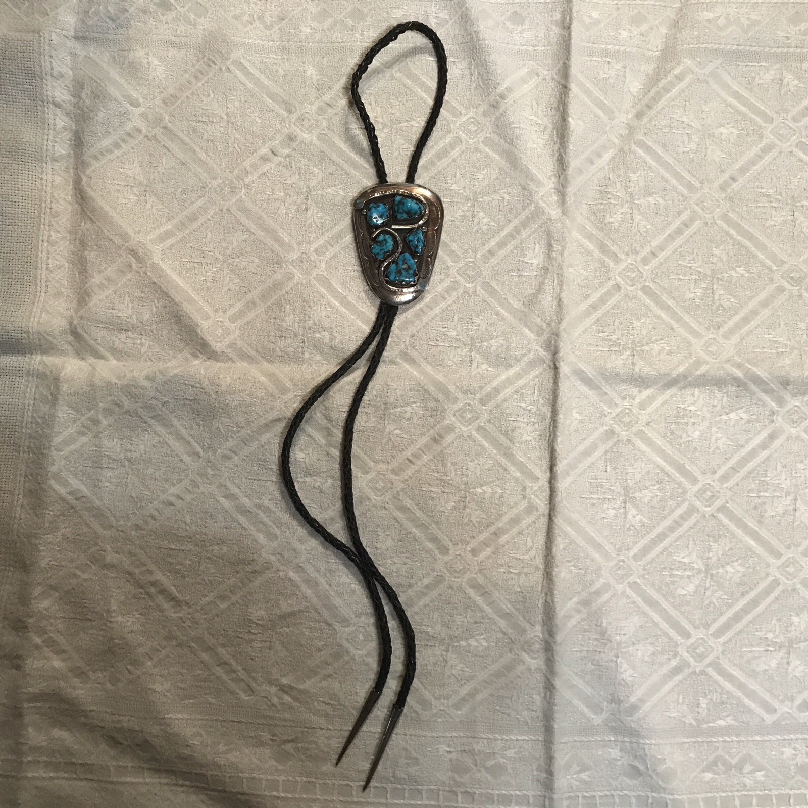 Large Vintage Zuni sterling silver  Bolo by Effie   C.