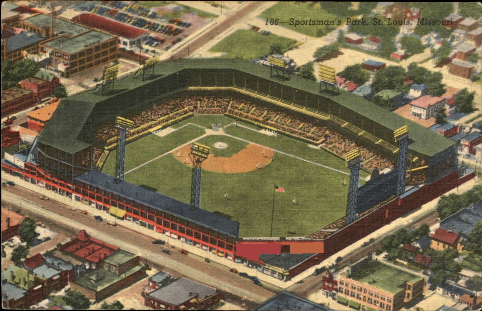 St. Louis MO Sportsman's Park c1930s-40s Vintage Postcard