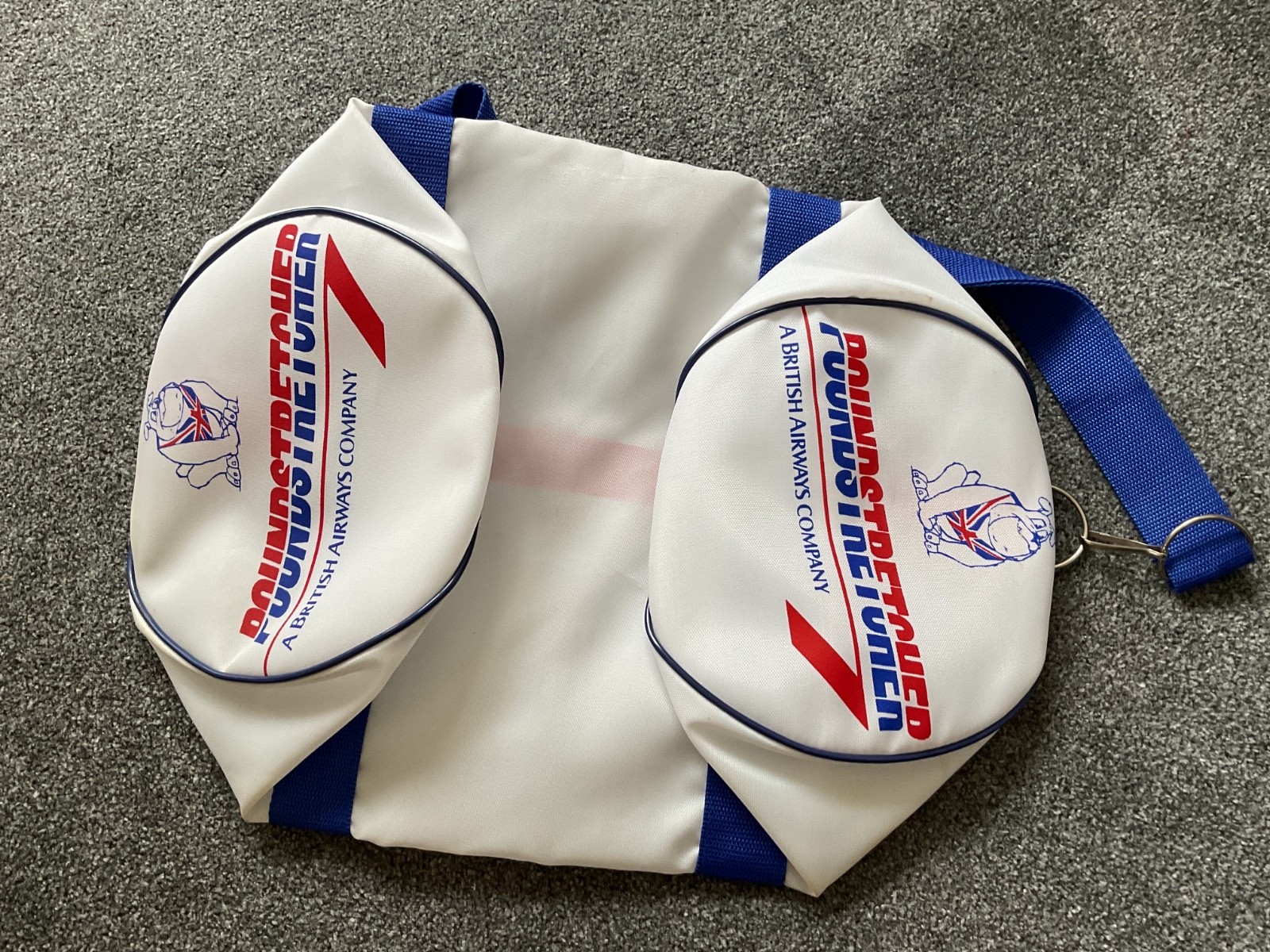 Vintage British Airways ‘Poundstretcher’ cabin bag - 1980’s, rare white edition