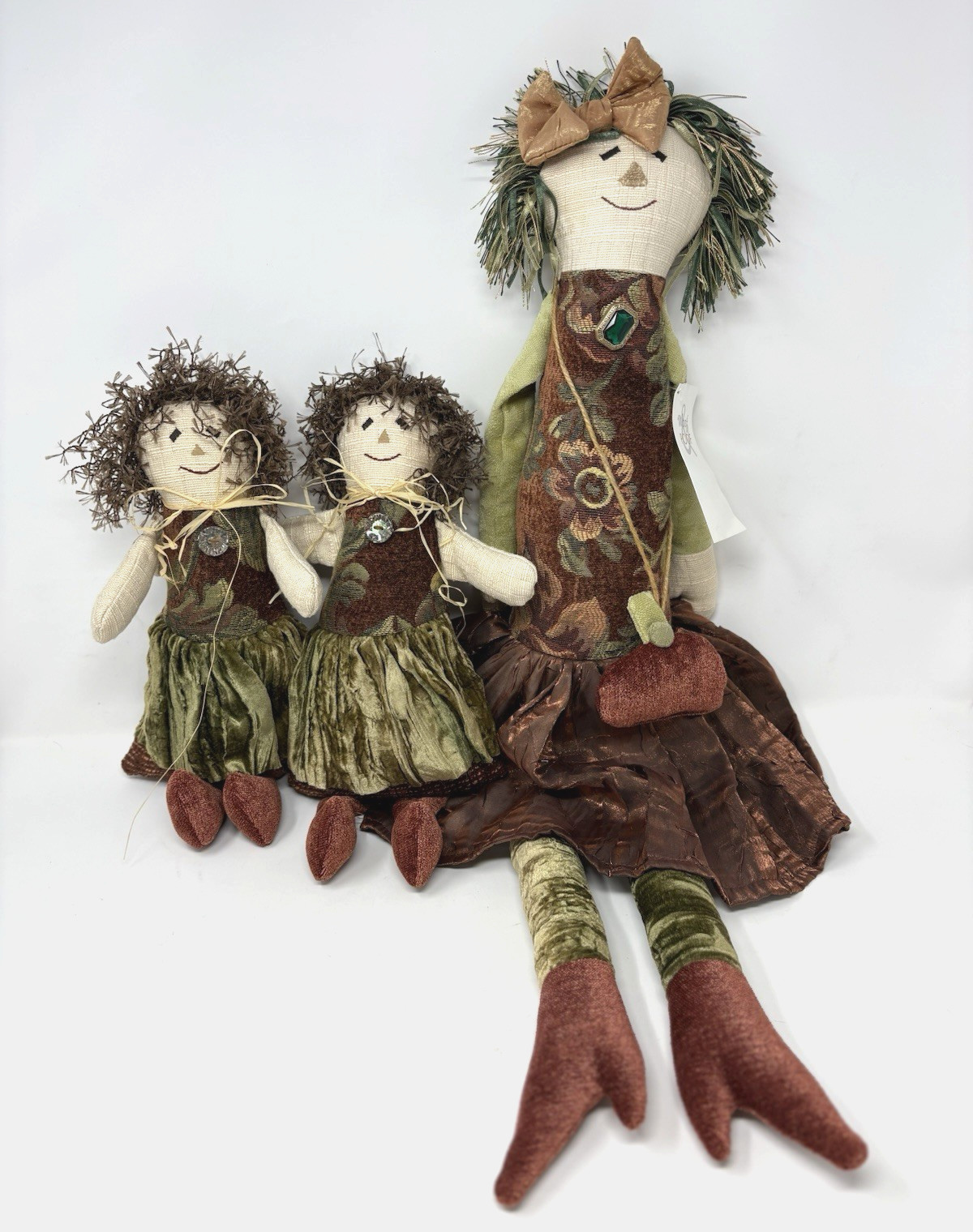 Woof & Poof 2009 Tapestry Dolls Fall Decor Mom Daughters Cottagecore USA Made