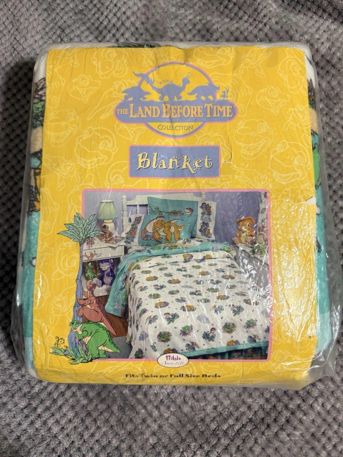 The Land Before Time Collection Blanket By Bibb Fits Twin Or Full Size Bed New