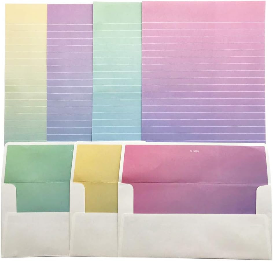 Letter Writing Paper - Lined Stationary Paper and Envelope Set - Letter