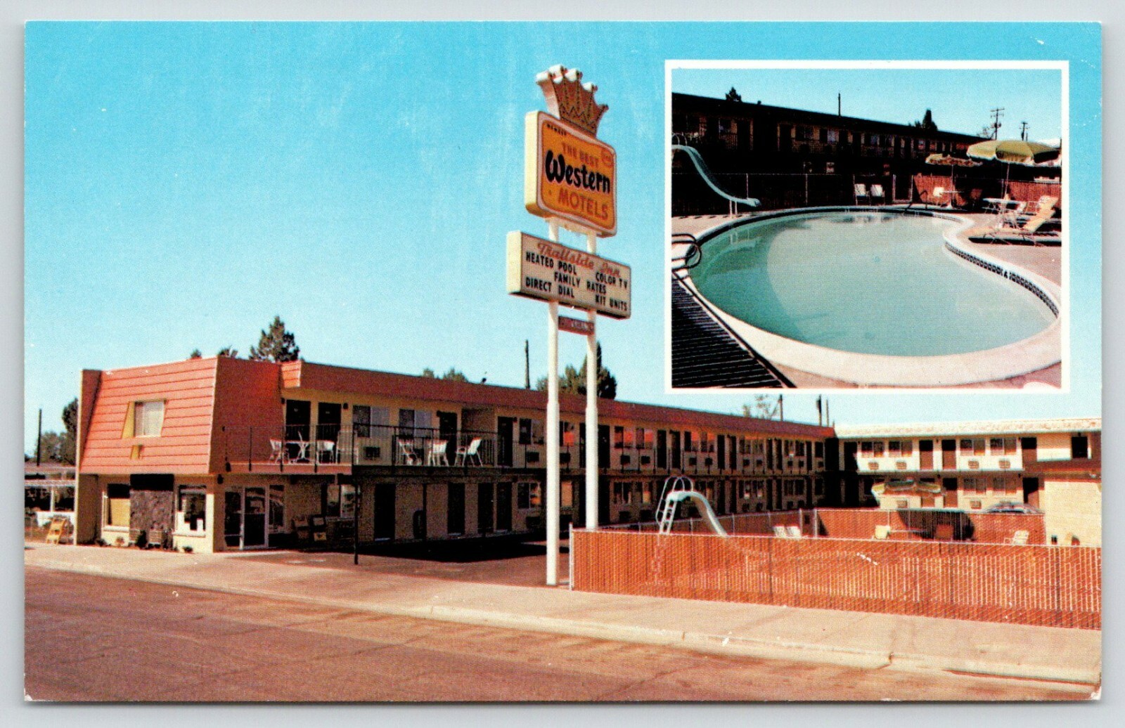 Alturas California~Trailside Inn Best Western Motel~Swimming Pool~1960s Roadside