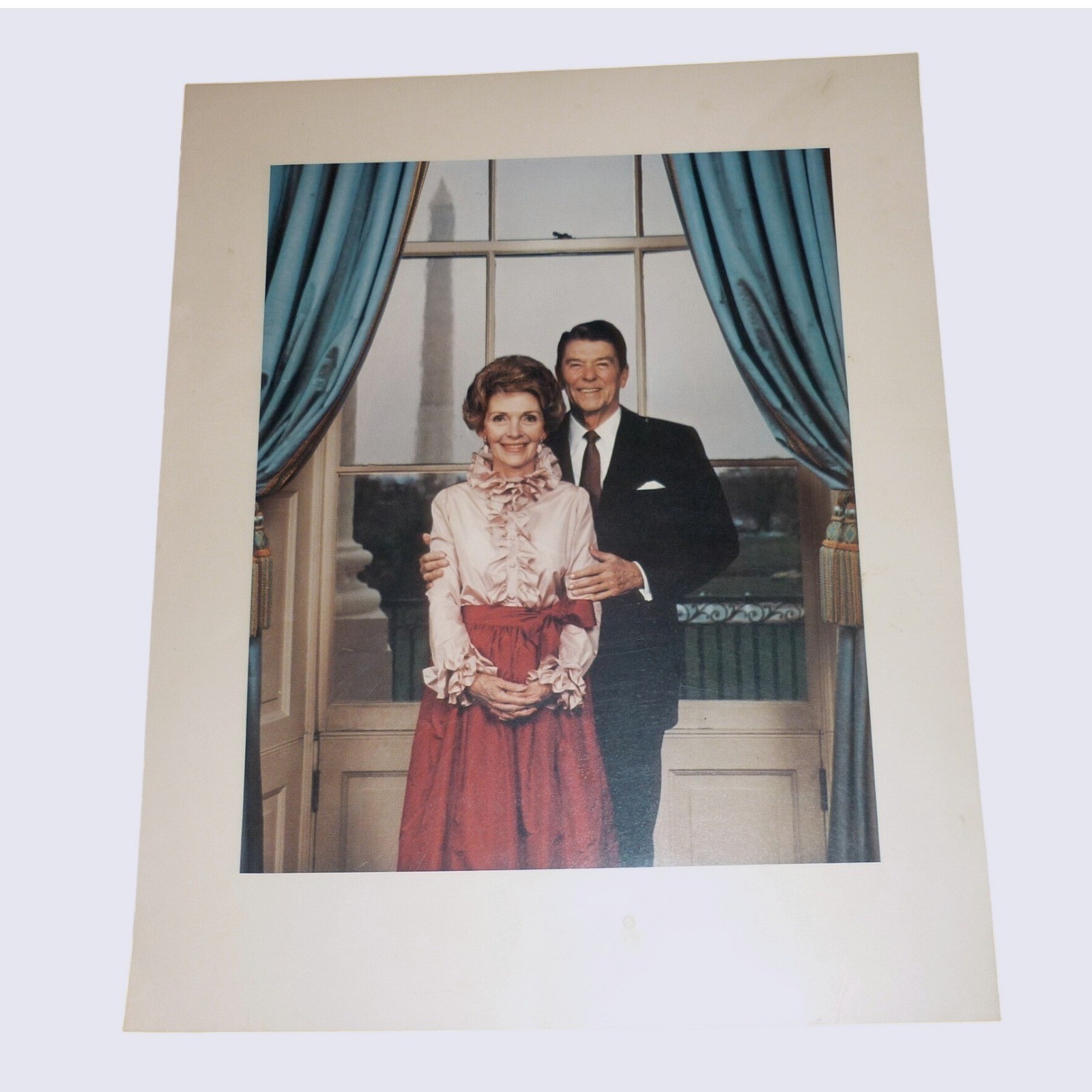 8x10 Ronald & Nancy Reagan White House Portrait Photo Print Washington Monument