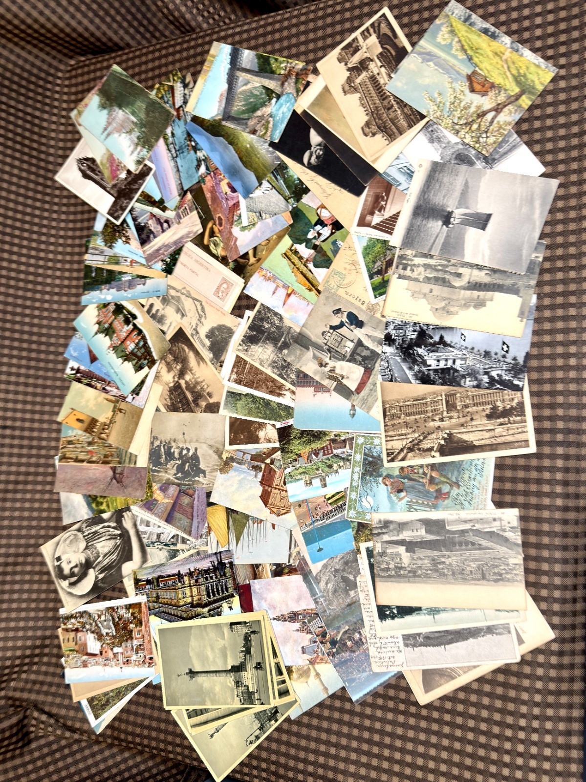 Lot of 110 Various Vintage Antique Foreign Postcards Buildings Ships Landscapes