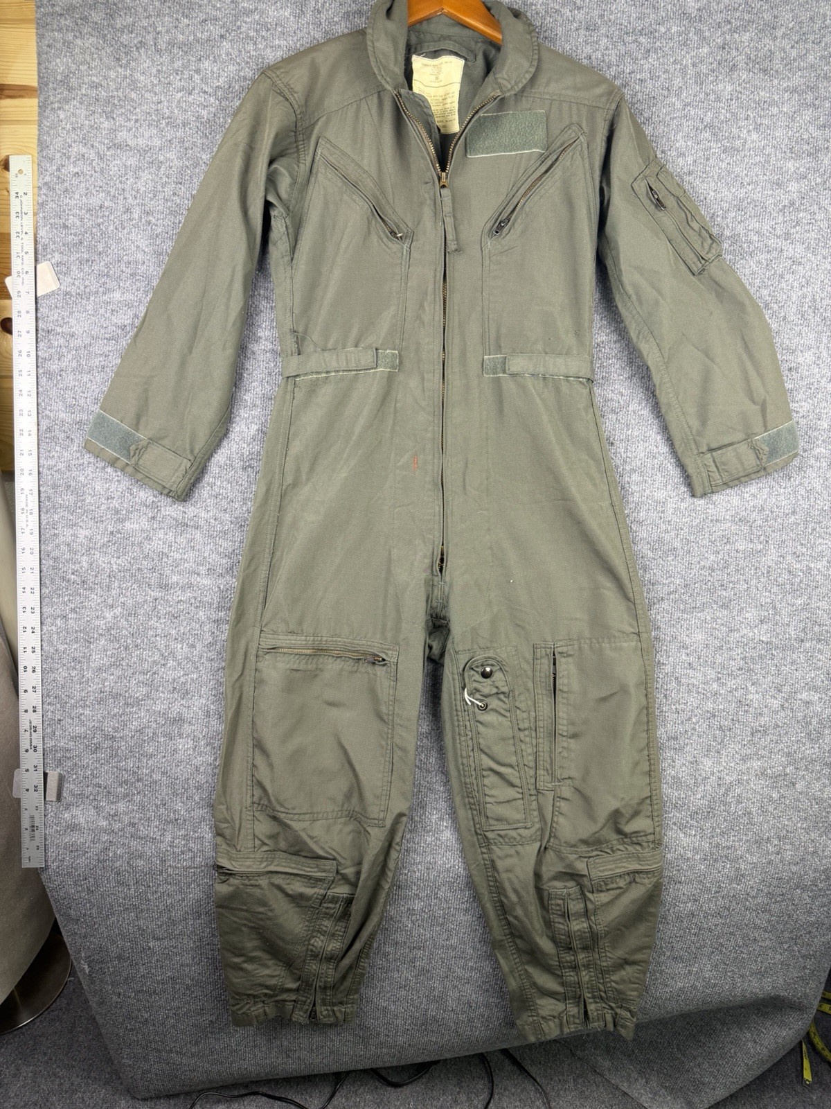 US Military Flight Suit Mens 36 Large Flyers CWP-27/P USAF Coveralls Green