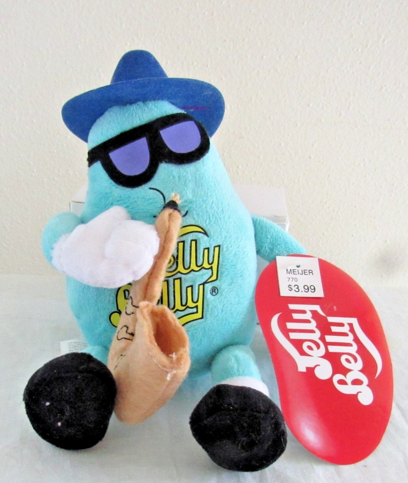 2006 RARE Mr. Jelly Belly Bean Plush Jazz Band Series with Sax and hat  NWT  