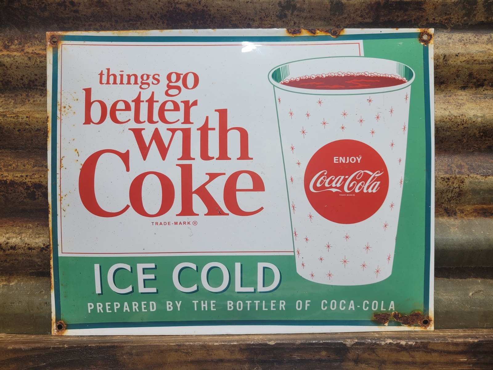VINTAGE COCA-COLA PORCELAIN SIGN 17\