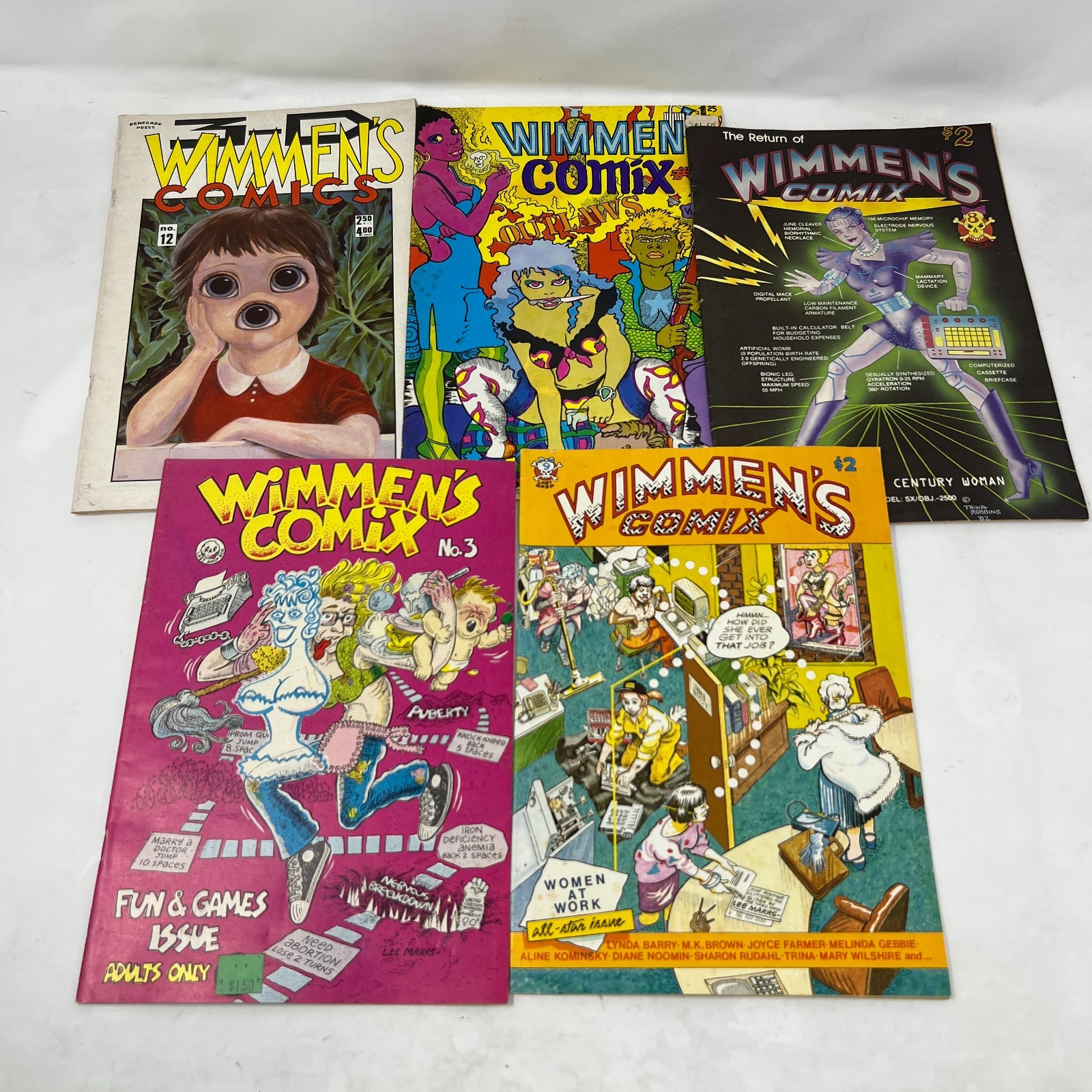 Wimmen’s Comix Lot #3, 7, 8, 9, 12. Adult Only Comic