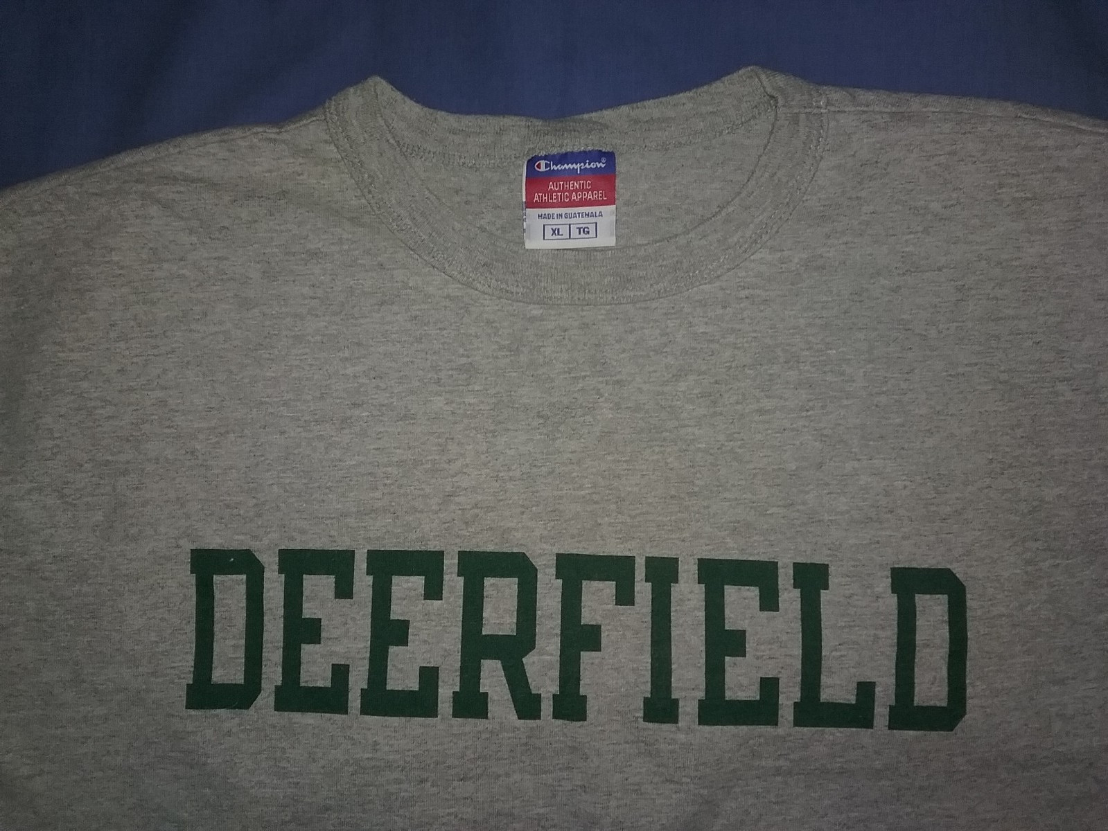 Classic Deerfield Academy Champion XL Cotton Grey T-Shirt VGC