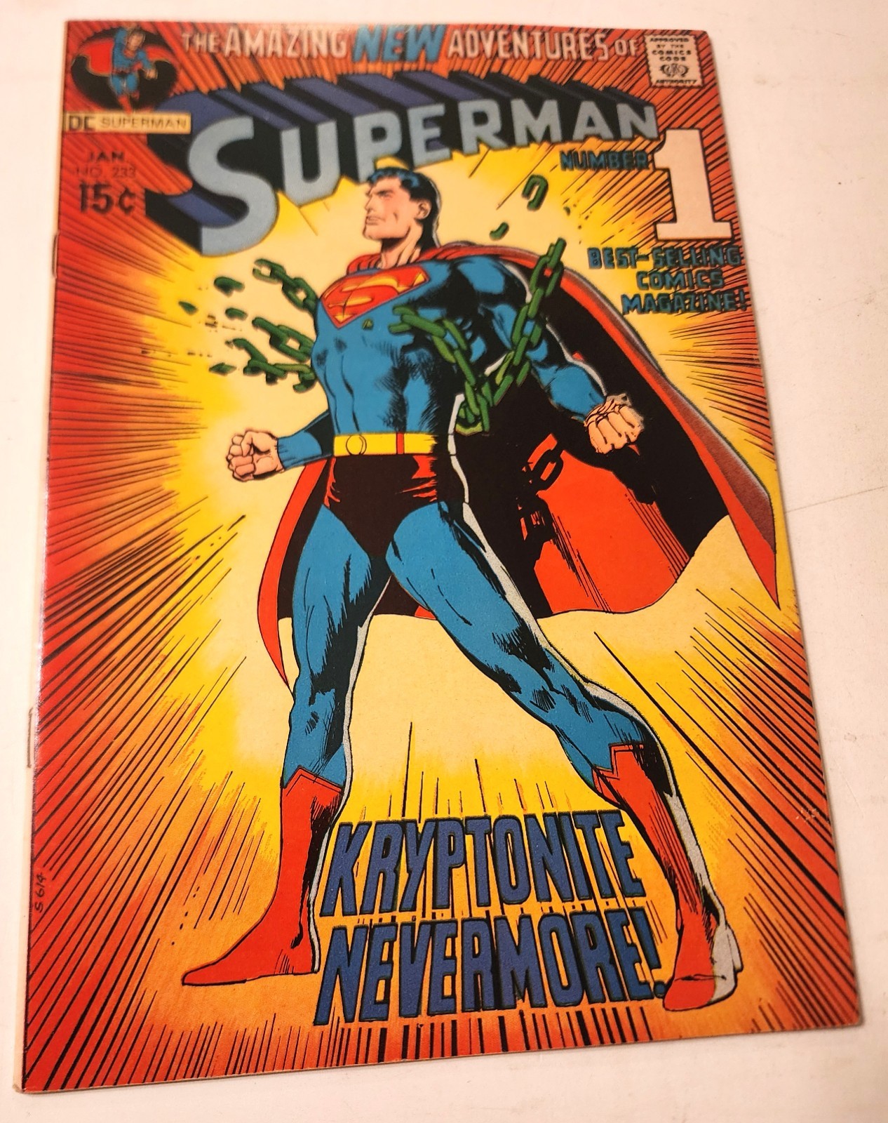 SUPERMAN #233 CLASSIC ADAMS COVER GLOSSY VF 8.0 1971 KEY ISSUE