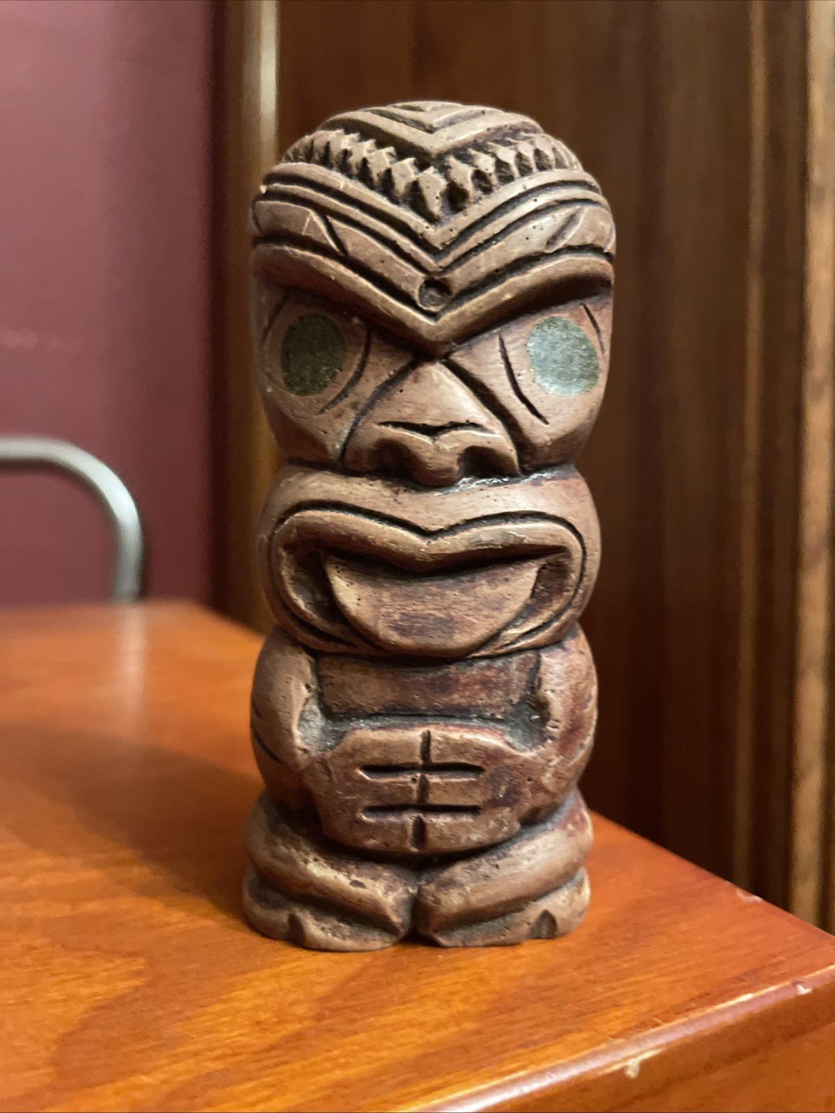 Vintage Coco Joe's Hapa Wood Hawaii Tiki Figurine, 4 Inch