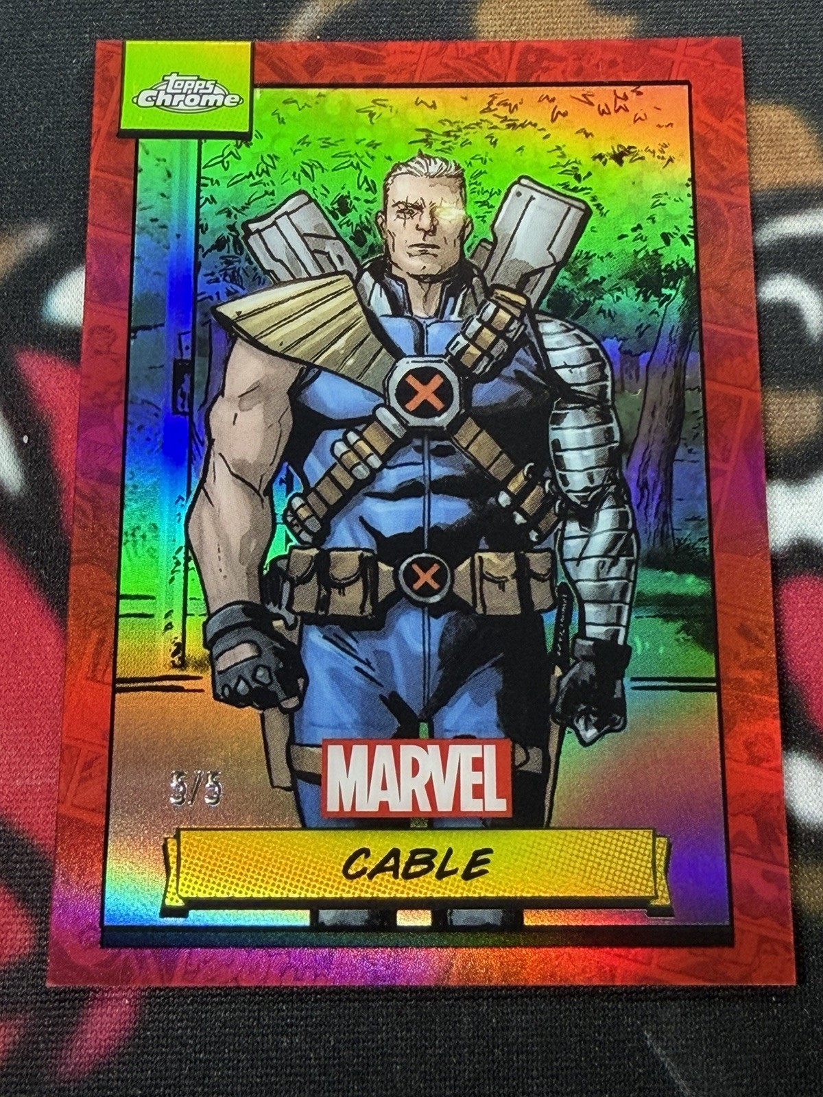 CABLE 2024 Topps Chrome Marvel *TRUE* Red OMEGA 5/5  ☄️👀