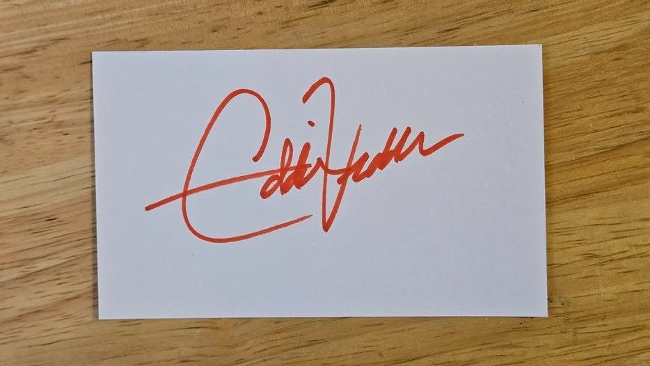 EDDIE VEDDER SIGNED 3x5 INDEX CARD AUTOGRAPH - PEARL JAM