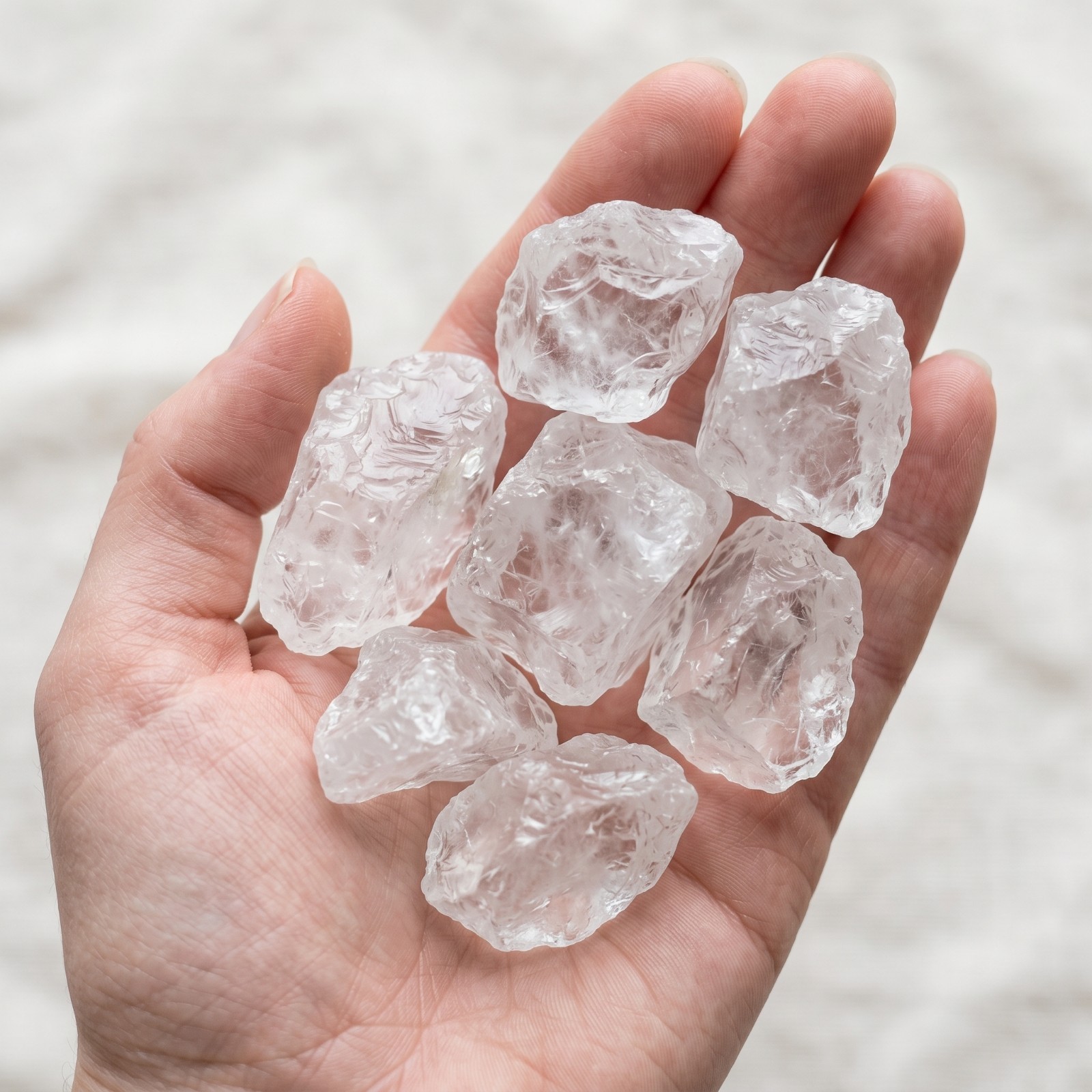 3PC Natural Raw Clear Quartz Rough Crystal Stone Bulk Crown Chakra Healing Gift