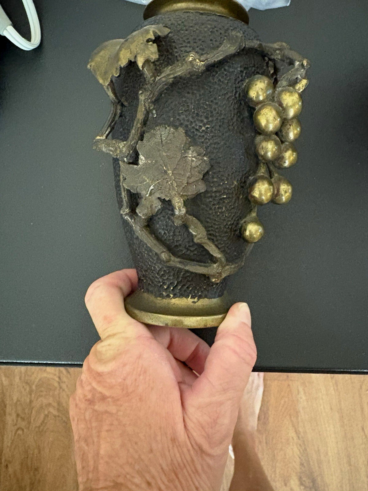 Matching pair of authentic antique Japanese metal vases - Meiji period