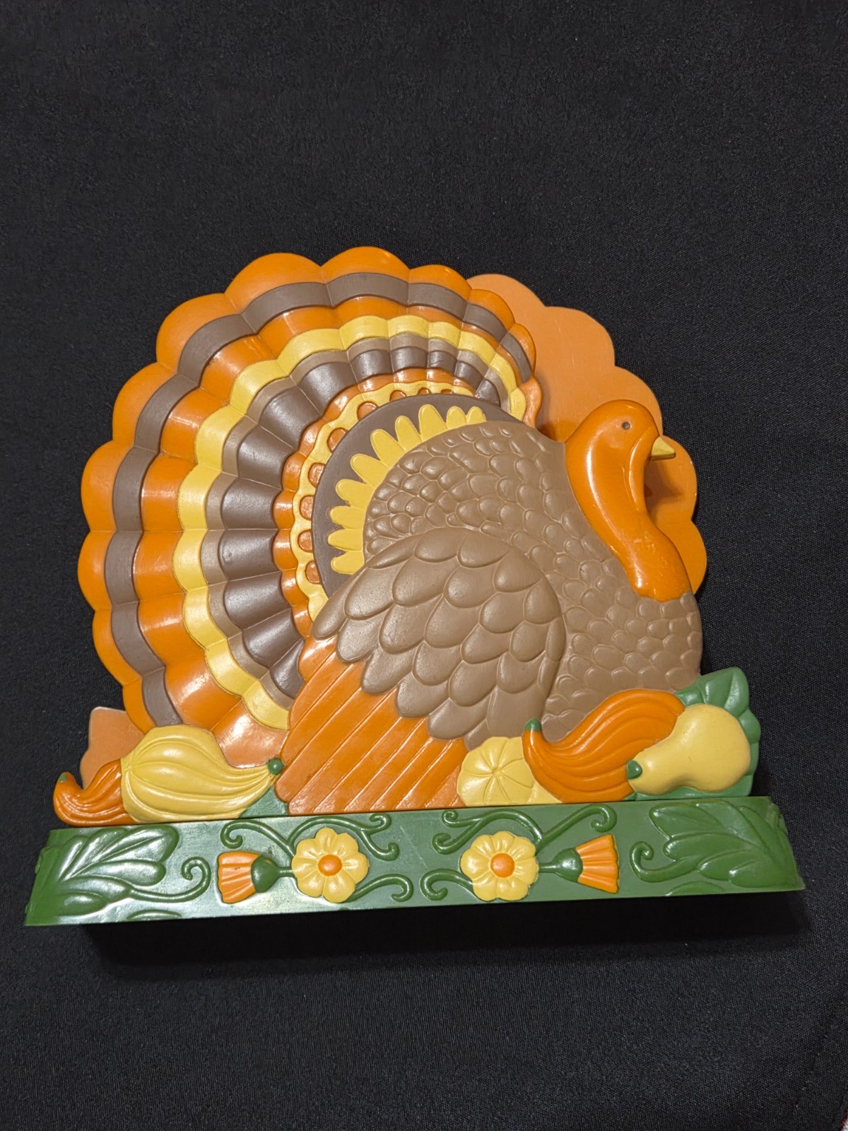 VINTAGE 1970's AVON THANKSGIVING TURKEY NAPKIN HOLDER AUTUMN FALL DECOR GOBBLE