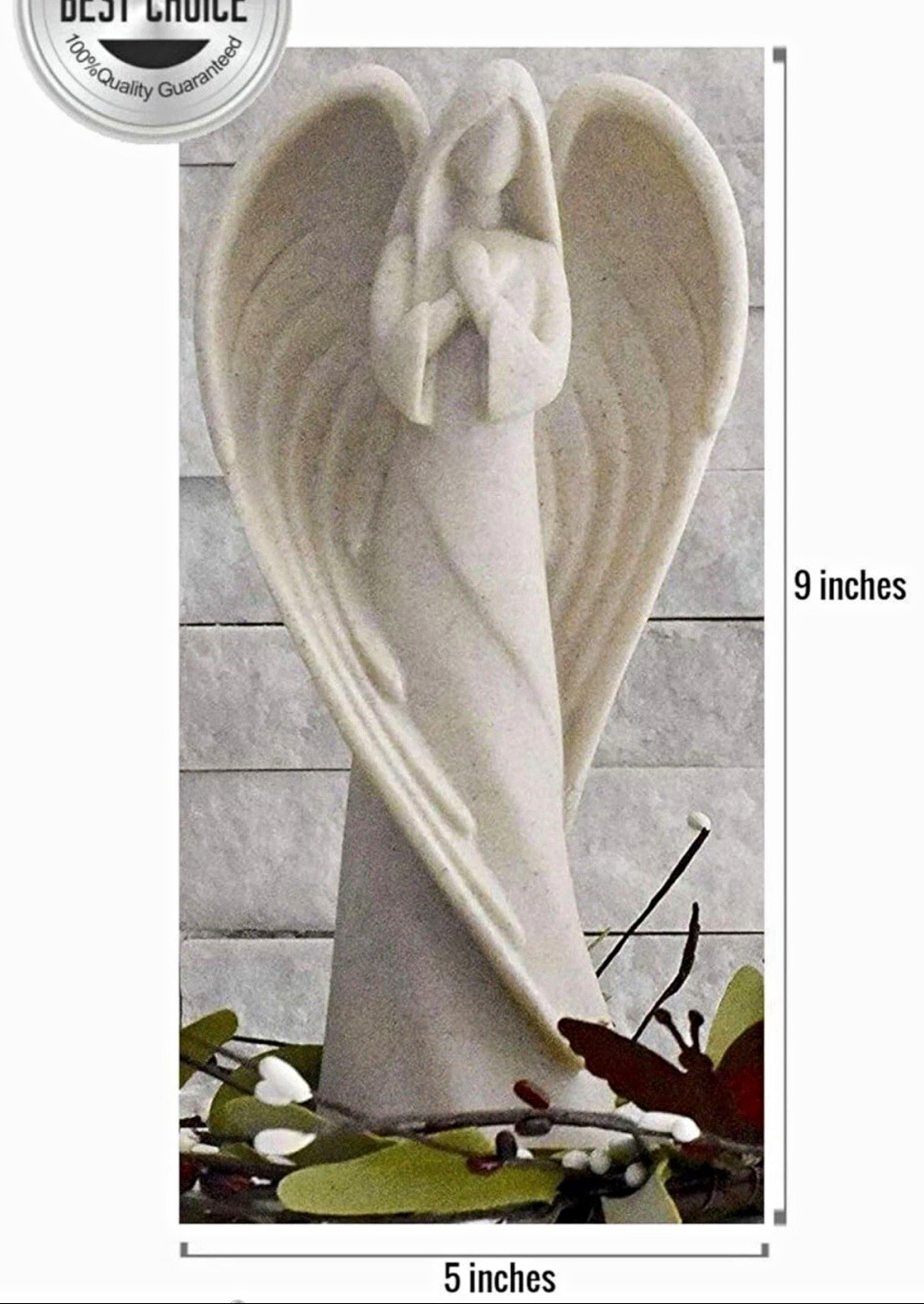 Loving Memories Gifts Dulaya White Resin Angel Figurine 9in Boxed Sympathy