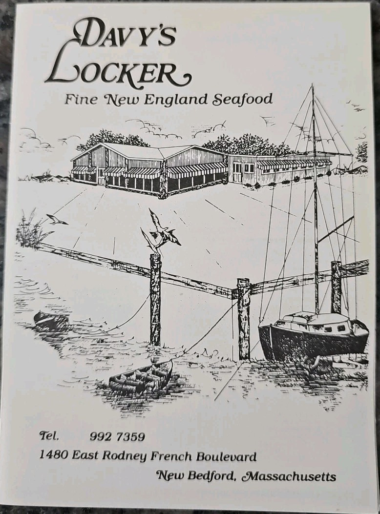 1970s Davy Locker Restaurant New Bedford Harbor  Massachusetts Small Menu 