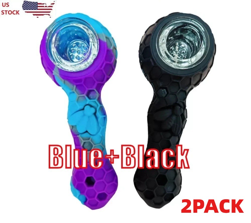 2pc Silicone Smoking Pipe 4.3